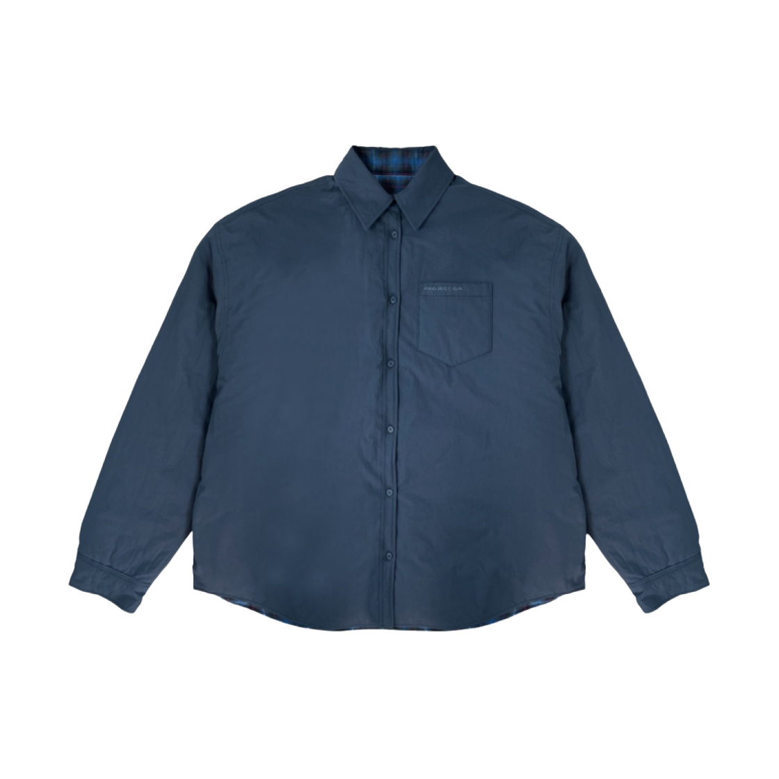 トップス Project G/R Reversible Hood Check Shirts 프로젝트 G/R 리버시블 패디드 체크 셔츠 네이비 | PROJECT G/R
