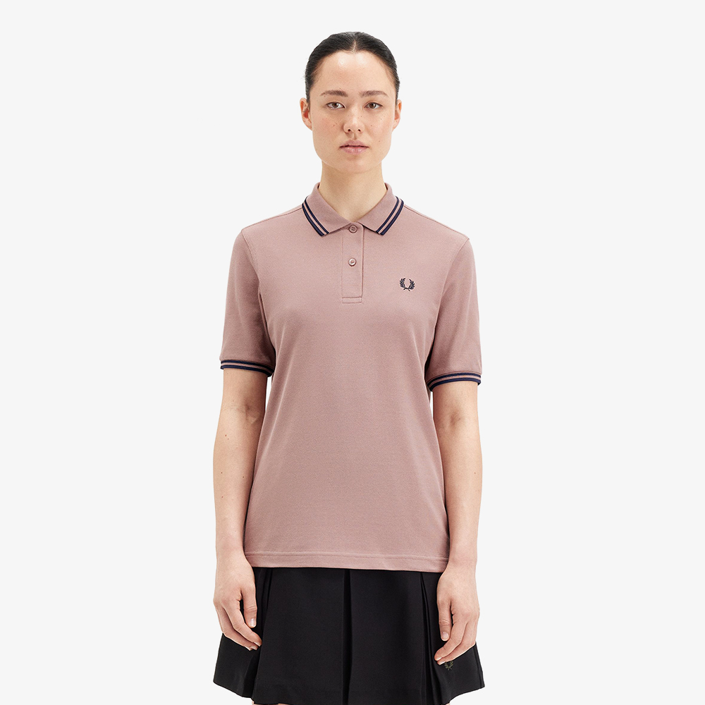 프레드페리 우먼즈 트윈 팁 프레드페리 셔츠 다크핑크/네이비(Fred Perry Womens Twin Tipped Fred Perry Shirt Dark Pink/Navy) - 2