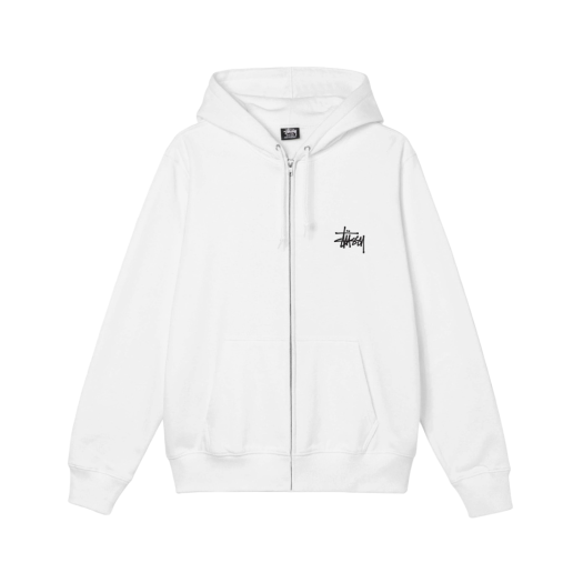 Stussy Basic Stussy Zip Hoodie White 2022