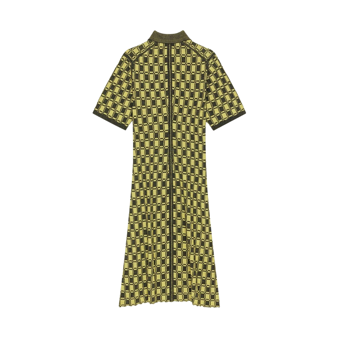 FC62RO3003CB (W) Kenzo Jacquard Polo Dress Golden Yellow - #2