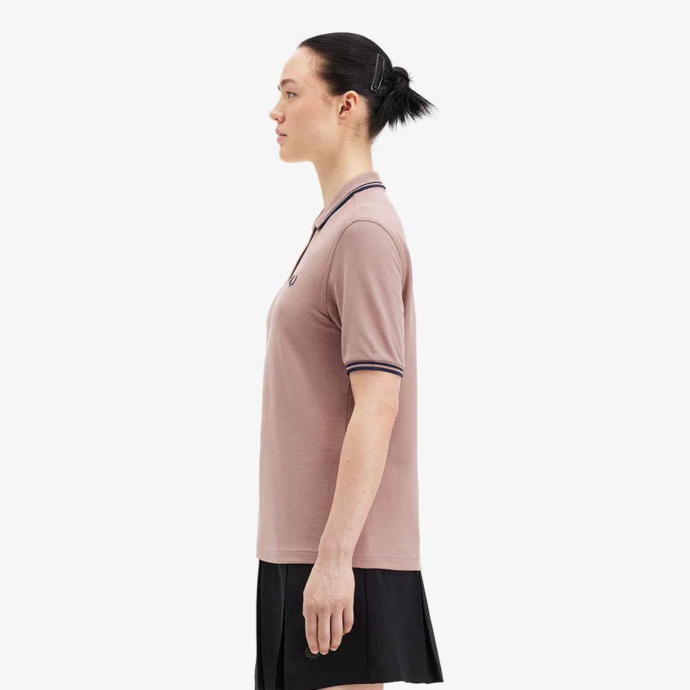 프레드페리 우먼즈 트윈 팁 프레드페리 셔츠 다크핑크/네이비(Fred Perry Womens Twin Tipped Fred Perry Shirt Dark Pink/Navy) - 3