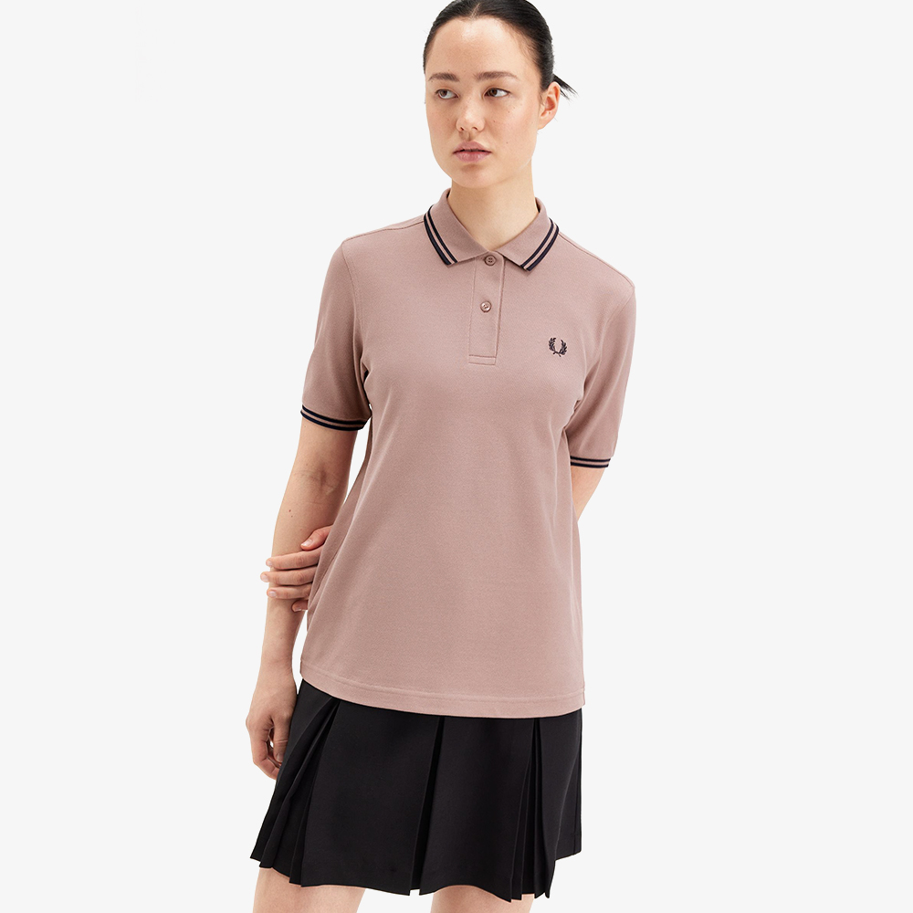 프레드페리 우먼즈 트윈 팁 프레드페리 셔츠 다크핑크/네이비(Fred Perry Womens Twin Tipped Fred Perry Shirt Dark Pink/Navy) - 4