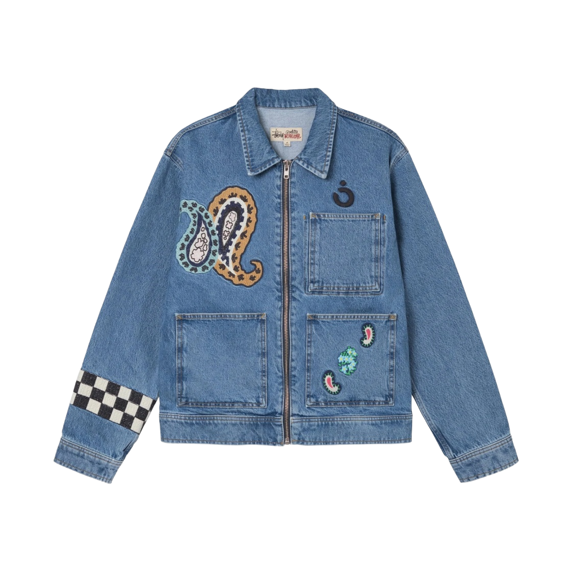 ★Stussy x Noma t.d. Denim Zip Work Jacke.t Stone Wash★ NWT Noma TD x Stussy Denim Zip Work Jacket sz Large Stone