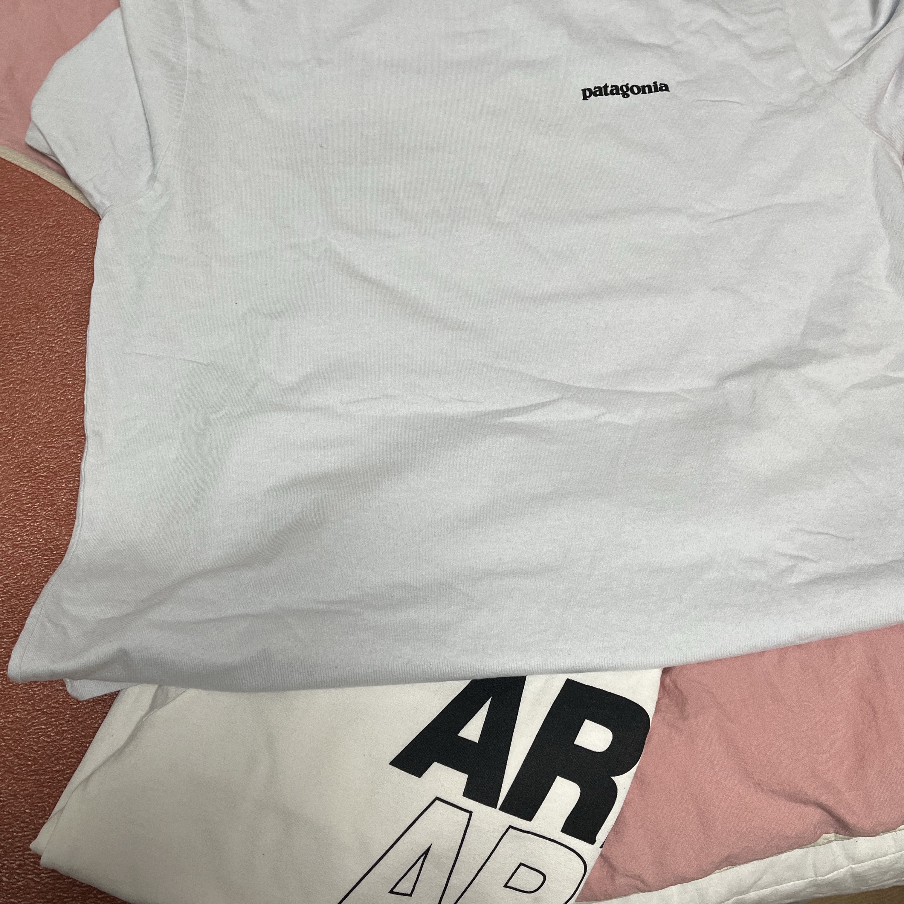 Patagonia P-6 Logo Responsibili-Tee S/S White 착용 스타일