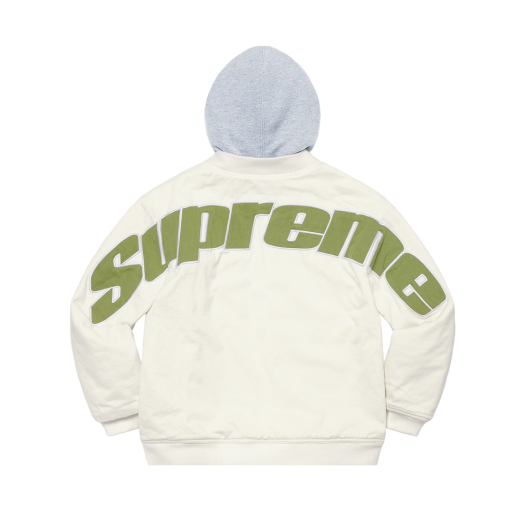 Supreme Hooded Twill Varsity Jacket White - 22SS