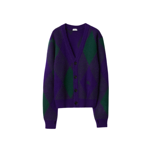Burberry Argyle Wool Cardigan Royal
