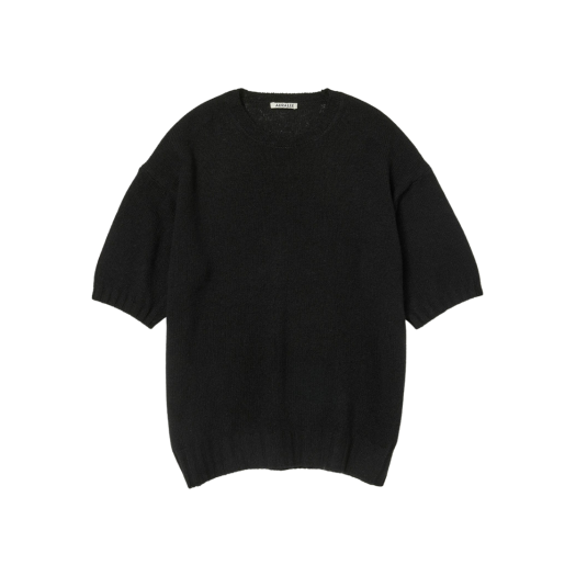 Auralee Shetland Wool Cashmere Knit T-Shirt Black