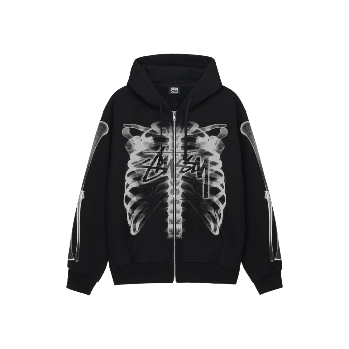 스투시 립 케이지 후드 집업 블랙 화이트 | Stussy | KREAM 스투시 립 케이지 후드 집업 블랙 화이트 | Stussy | KREAM