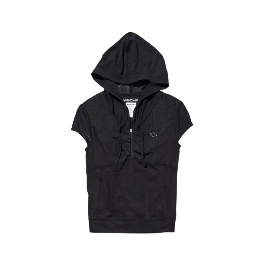 (W) Mischief Hooded Track Zip Up Black Multi
