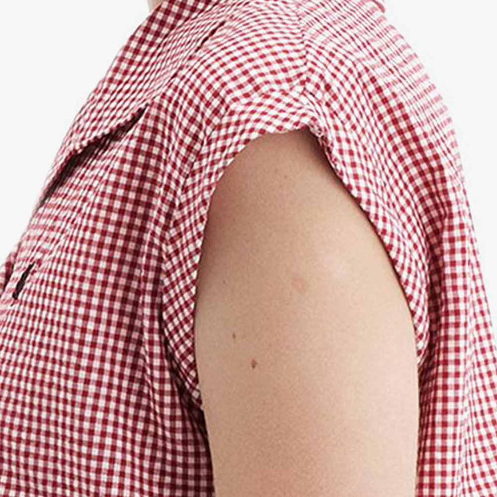 프레드페리x에이미 와인하우스 오픈 칼라 깅엄 셔츠 번트 레드(Fred PerryxAmy Winehouse Open Collar Gingham Shirt Burnt Red) - 6