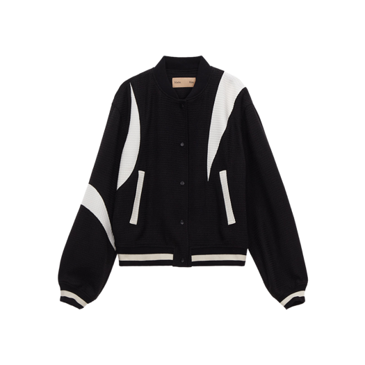 ★MATIN KIM ★RAGLAN STITCH VARSITY JUMPER STITCH VARSITY JUMPER IN BLACK – Matin Kim