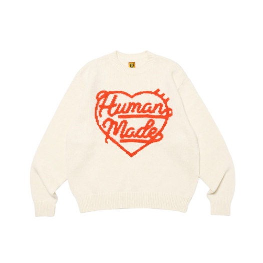 휴먼 메이드 하트 니트 스웨터 베이지 | Human Made | KREAM 휴먼 메이드 하트 니트 스웨터 베이지 | Human Made | KREAM
