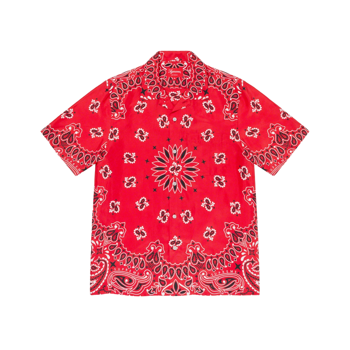 슈프림 반다나 실크 숏슬리브 셔츠 블랙 - 21SS | Supreme | KREAM