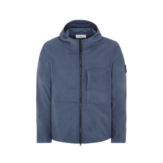 Stone Island 43310 Supima Cotton Hooded Jacket Avio Blue - 23SS