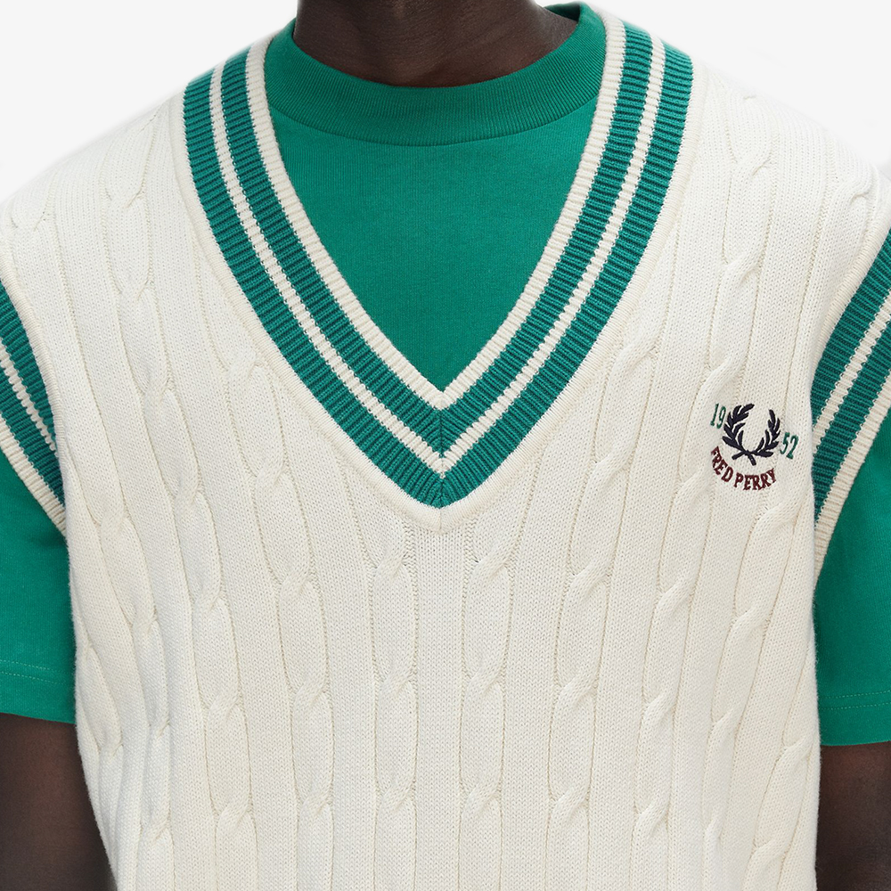 프레드페리 클럽하우스 테니스 케이블 니트 베스트 에크루(Fred Perry Clubhouse Tennnis Cable Vest Ecru) - 5