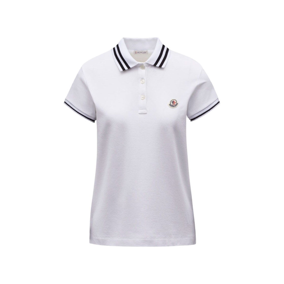 H1-093-8A00005-84720-001 (W) Moncler Logo Patch Polo Shirt Optical White - 22SS - 대표 이미지 #1