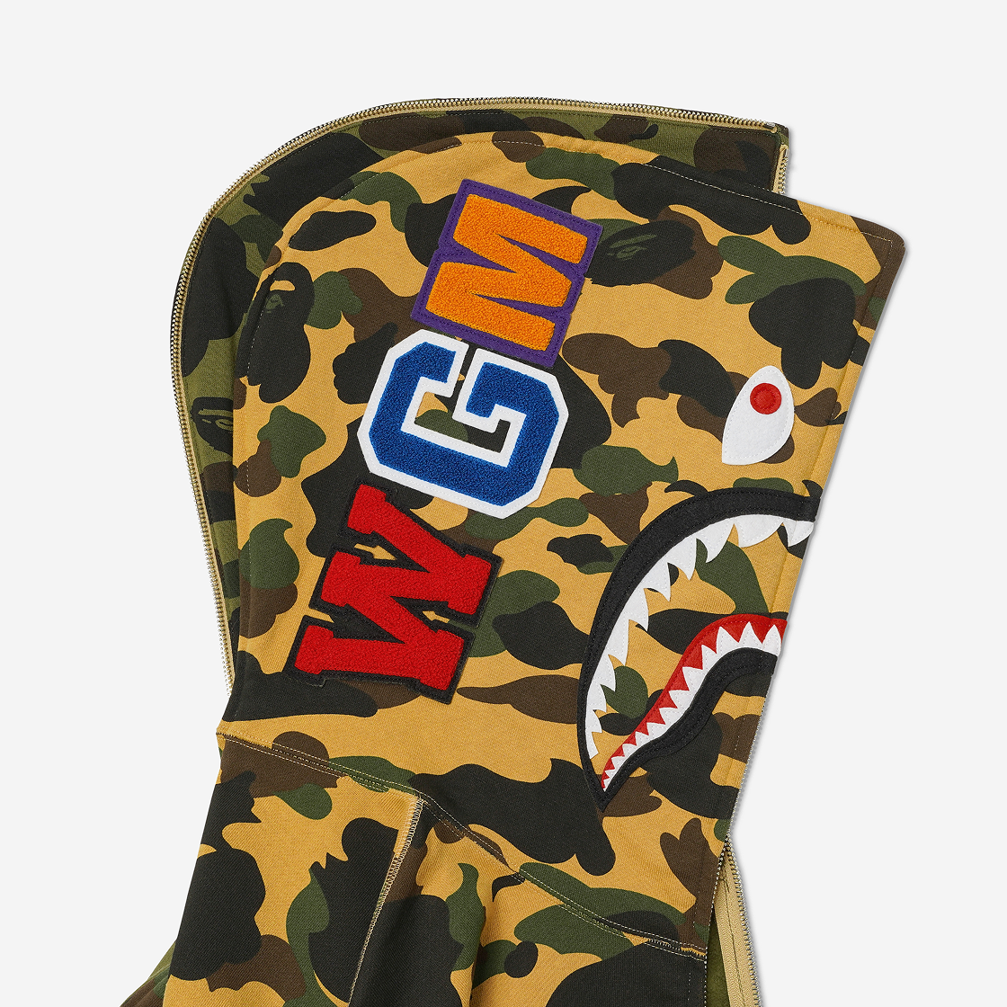 베이프 퍼스트 카모 세퍼레이트 샤크 풀 집 후드 그린(BAPE 1st Camo Separate Shark Full Zip Hoodie Green) - 4