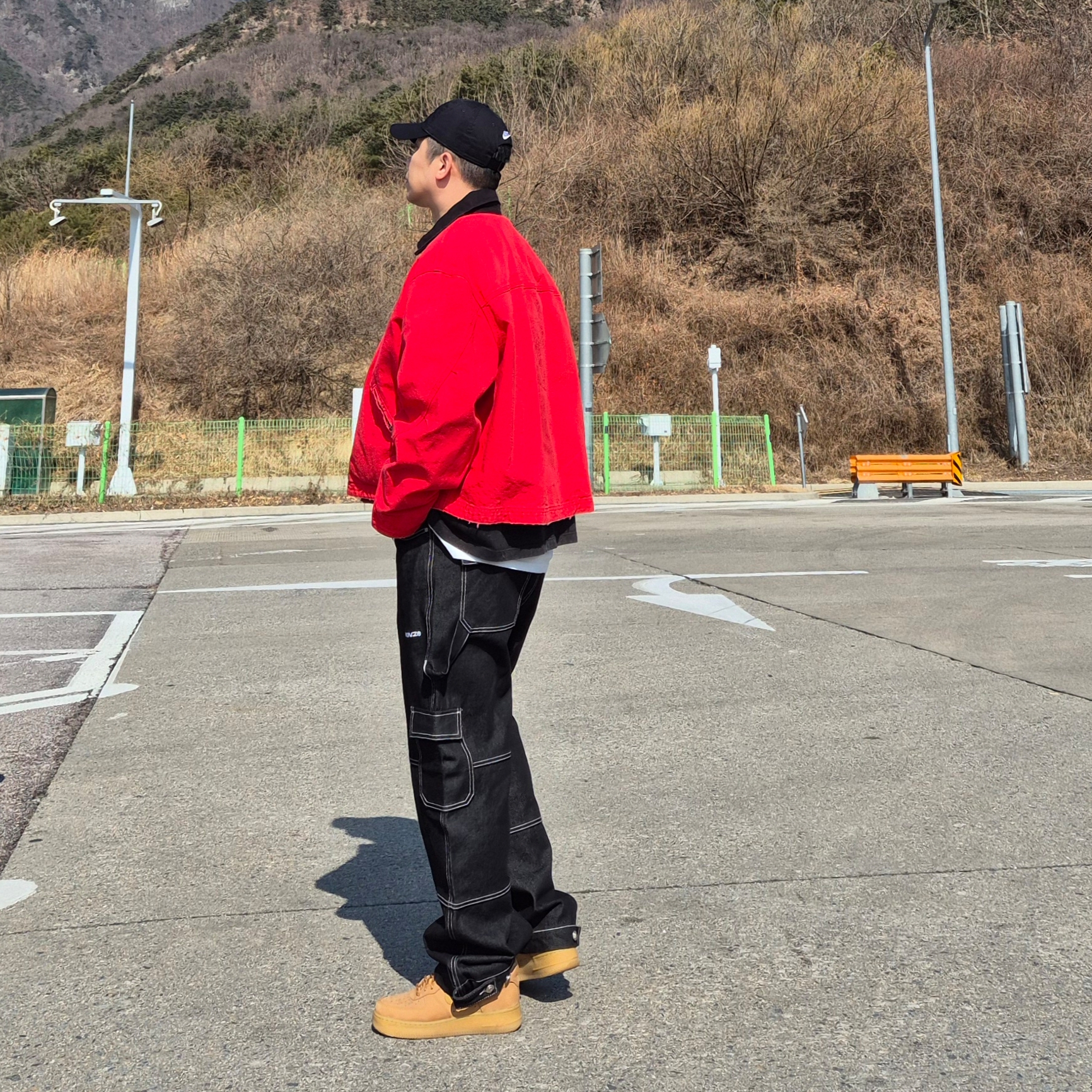 Nike Air Force 1 '07 WB Flax, RDVZ Stitch Point Denim Pants 착용 스타일 - 3