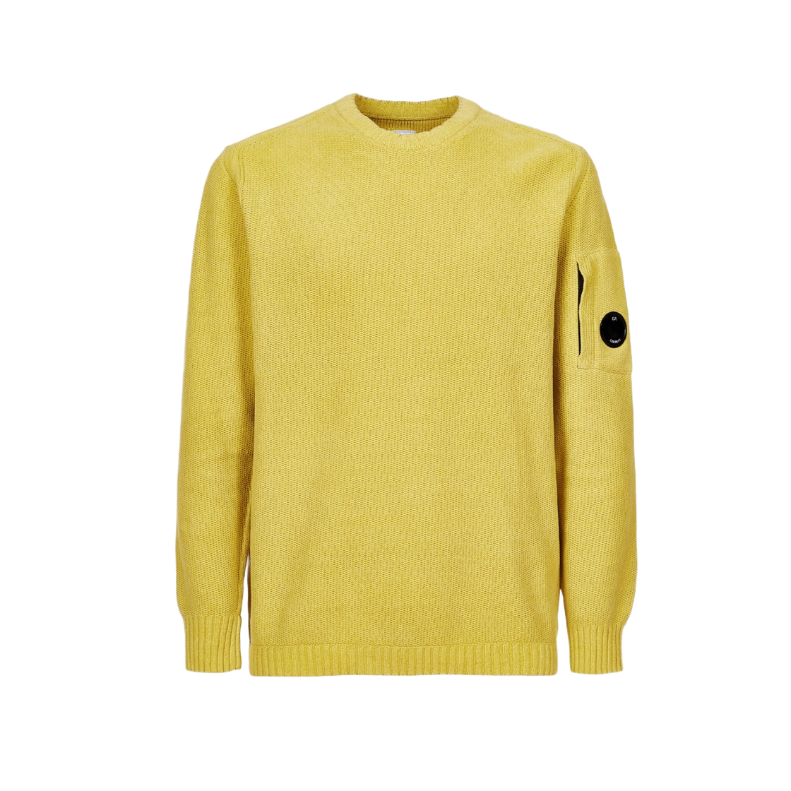13CMKN232A005558G249 C.P. Company Chenille Cotton Plain Jumper Golden Palm Yellow - 22FW - 대표 이미지 #1