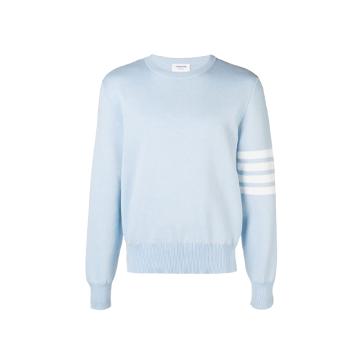 Thom Browne Milano Stitch 4-Bar Crewneck Pullover Knit Light Blue