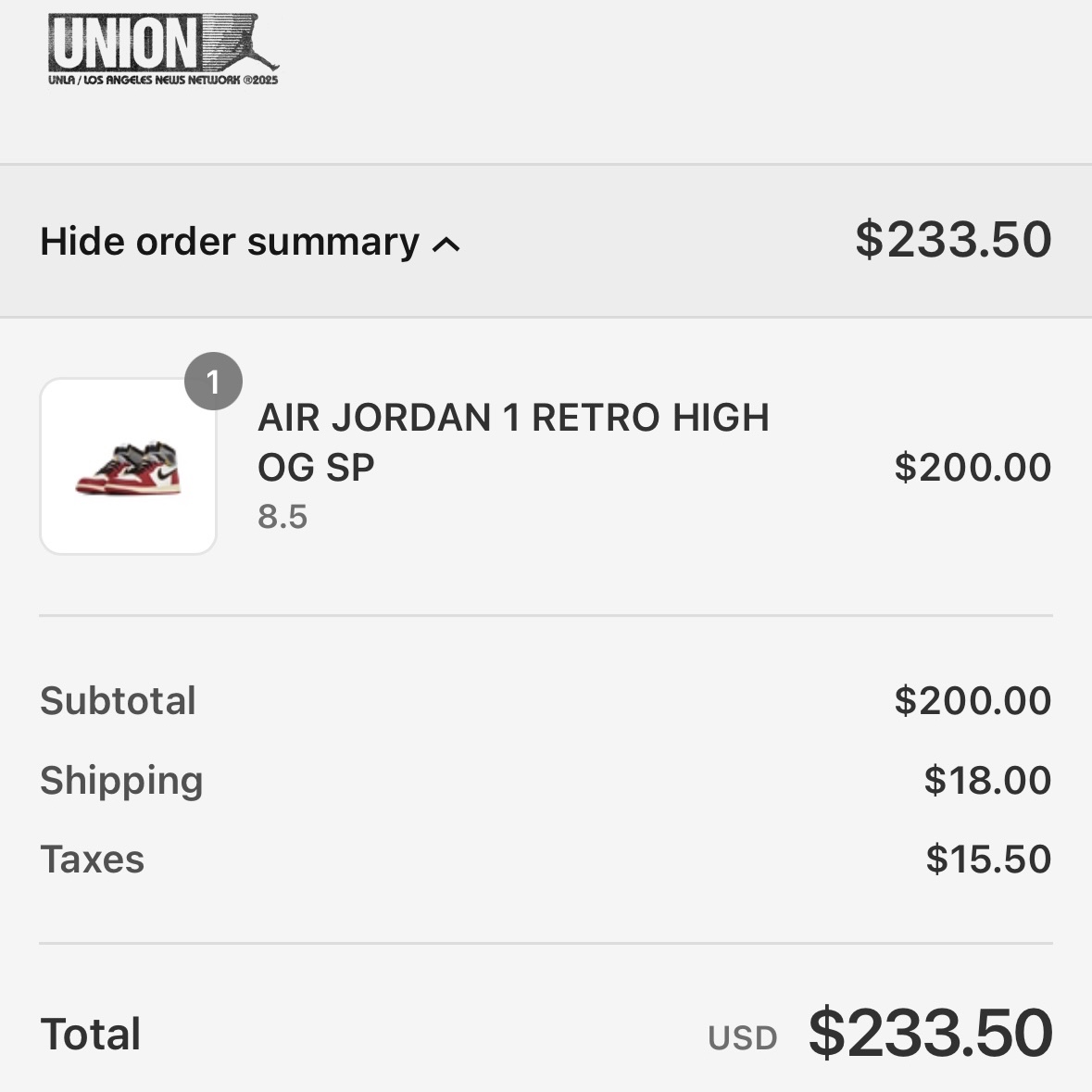Jordan 1 x Union Retro High OG Chicago Shadow 착용 스타일