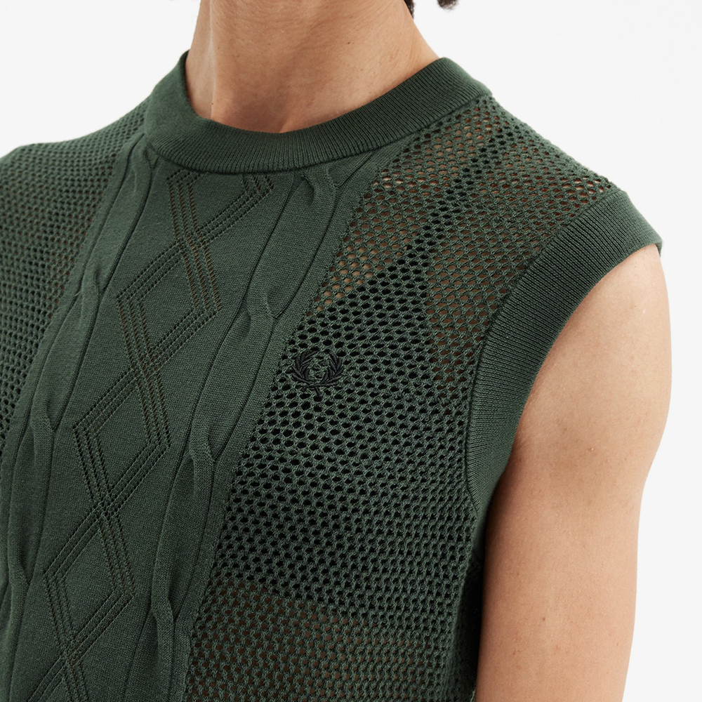 프레드페리 우먼즈 텍스쳐드 니트 베스트 코트그린(Fred Perry Womens Textured Knitted Vest Court Green) - 5