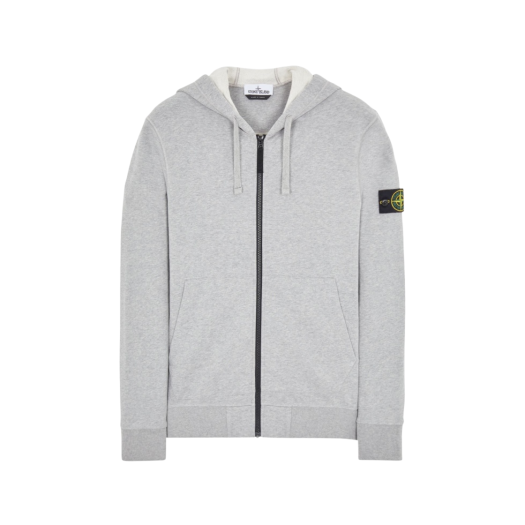 Stone Island 64220 Full Zip Hooded Sweatshirt Melange Grey - 22FW