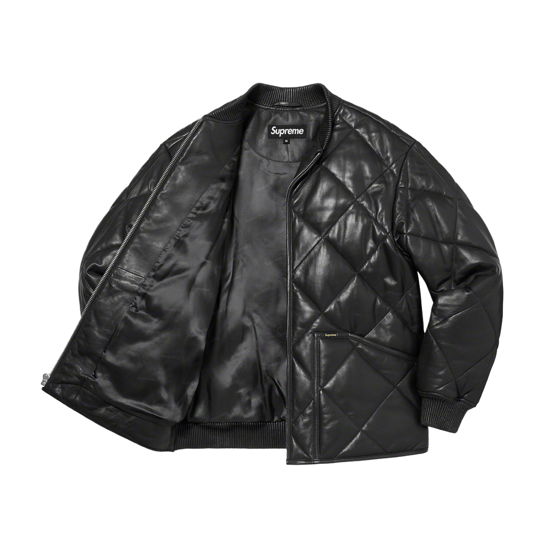 슈프림 퀼티드 레더 워크 자켓 블랙 - 22FW | Supreme | KREAM