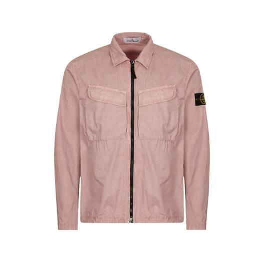 Stone Island 101WN Brushed Cotton Canvas T.CO+OLD Overshirt Rose Quartz - 22FW