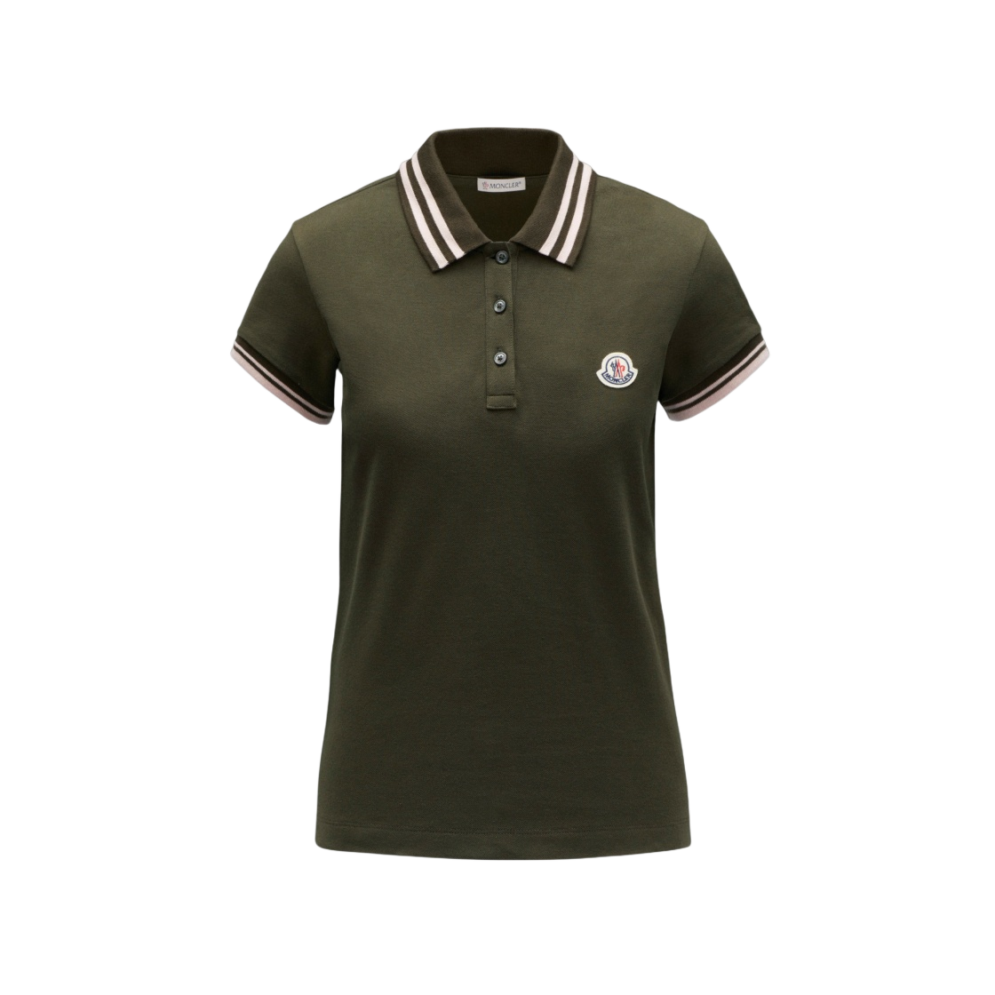 H1-093-8A00005-84720-833 (W) Moncler Logo Patch Polo Shirt Dark Military Green - 22SS - 대표 이미지 #1