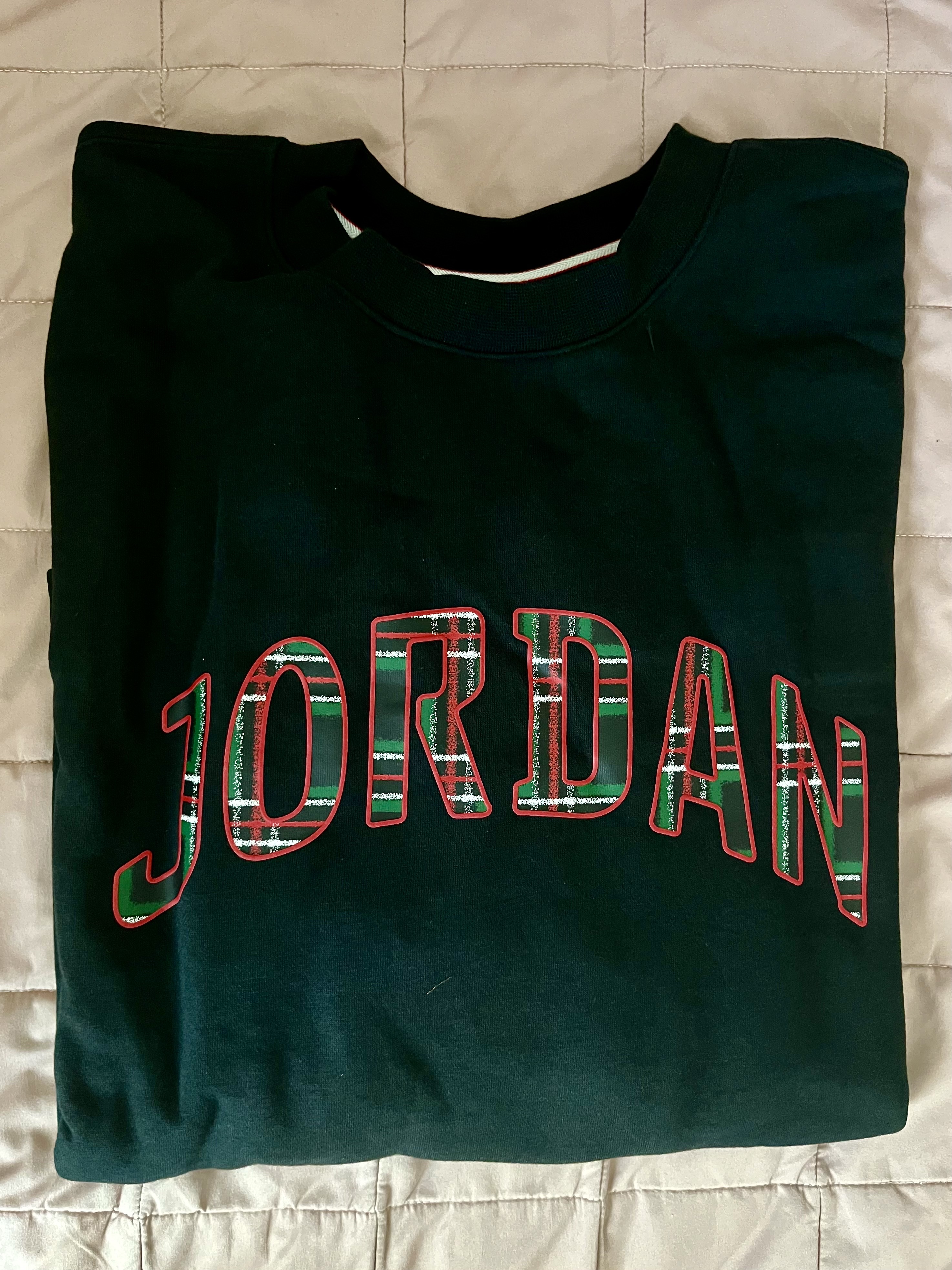 Jordan Essential Fleece Crewneck Sweatshirt Black Sail - Asia 착용 스타일 - 1