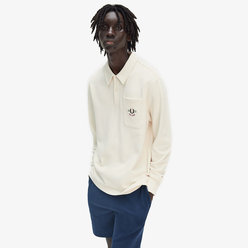 프레드페리 클럽하우스 엠브로이더드 챔피언 칼라 스웻셔츠 에크루(Fred Perry Clubhouse Embroidered Champion Collared Sweatshirt Ecru) - 5