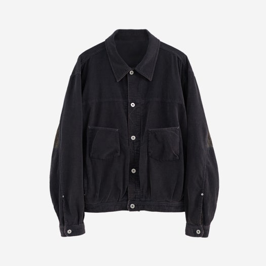 PL5PJK1803JA Polyteru 1011 Paisley Trucker Jacket Corduroy Dark Purple Navy
