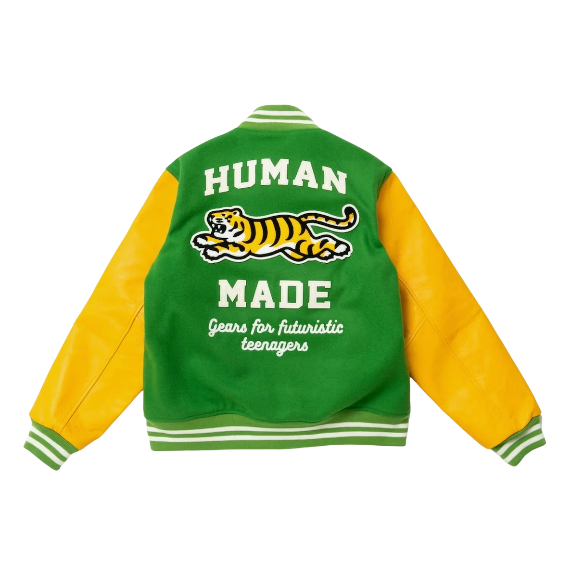 휴먼 메이드 바시티 자켓 옐로우 그린 | Human Made | KREAM Human Made Varsity Jacket Yellow Green