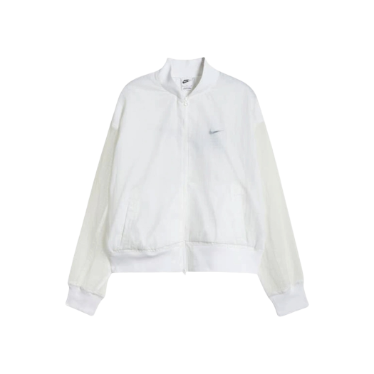 (W) Nike NSW Essentials Woven Varsity Bomber Jacket White - US/EU