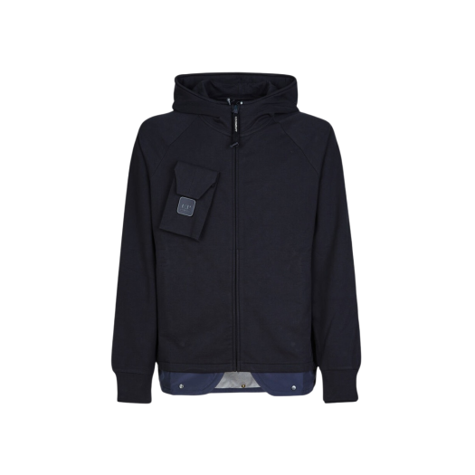 C.P. Company Metropolis Series Stretch Fleece Mixed Zipped Hoodie Navy - 23SS