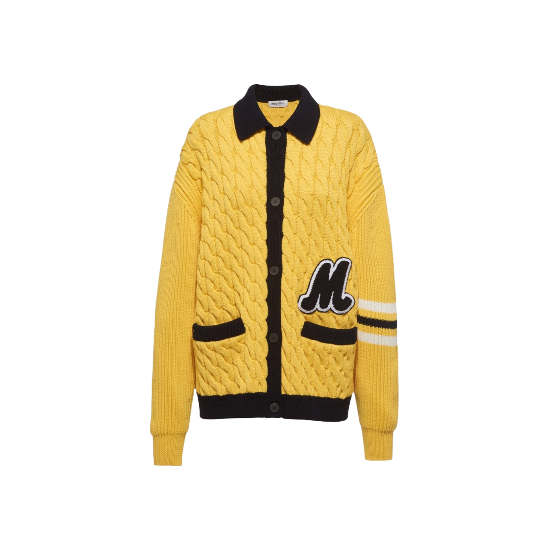 MMF644-11SI-F0080 (W) Miu Miu Wool Cardigan Maize Yellow - 대표 이미지 #1