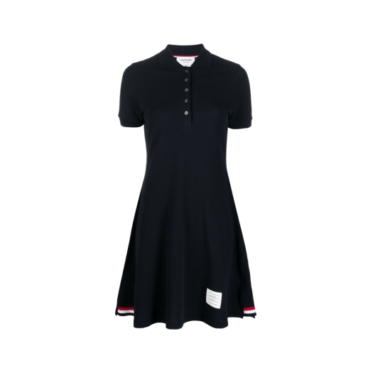 (W)Thom Browne Pique Rib Gusset Tennis Dress Navy