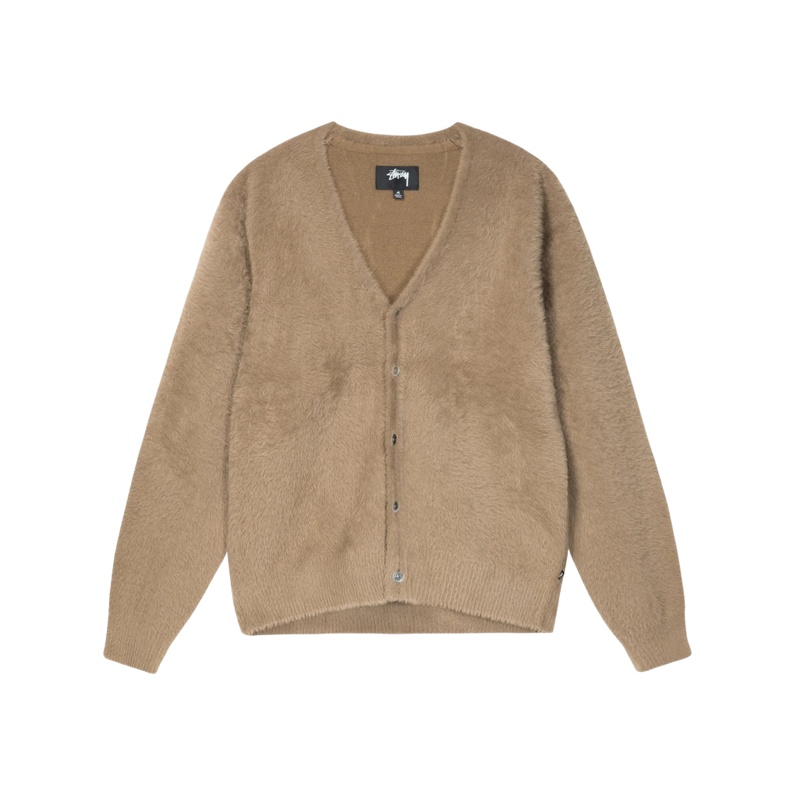stussy shaggy cardigan beige