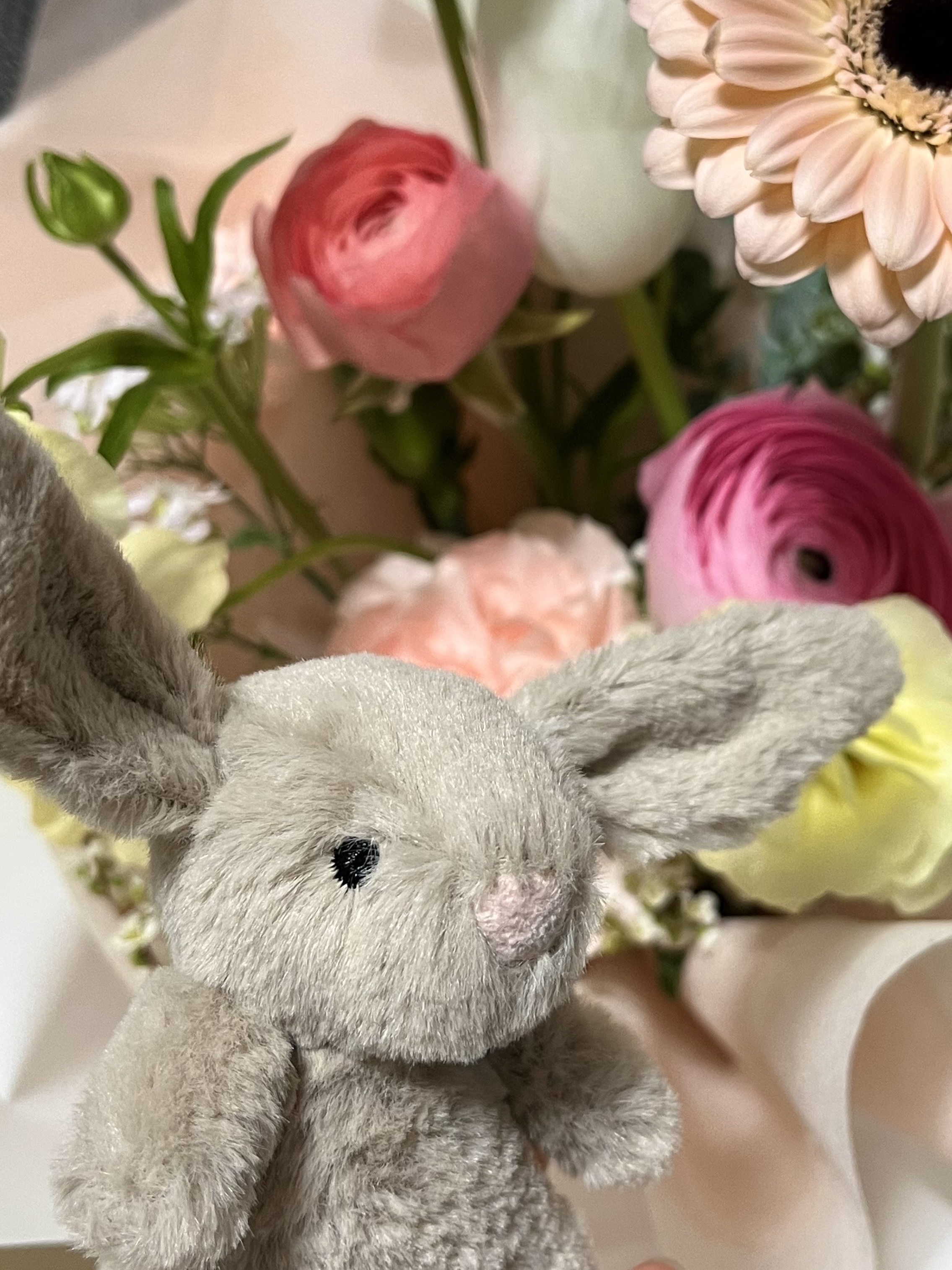 Jellycat Bashful Bunny Bag Charm Beige, Mischief Rhombus Backpack Black 착용 스타일 - 3