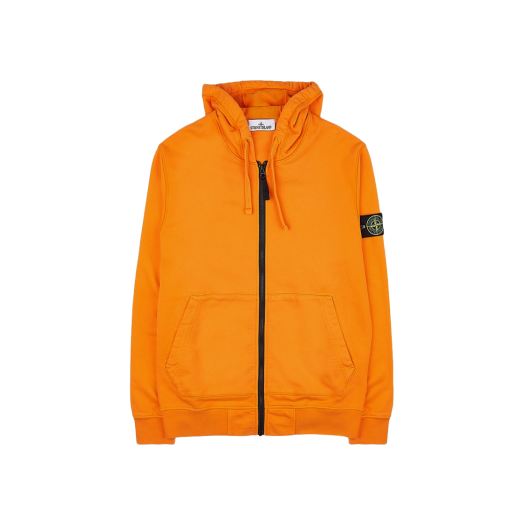 Stone Island 64251 Cotton Fleece Full Zip Hooded Sweatshirt Orange - 23SS