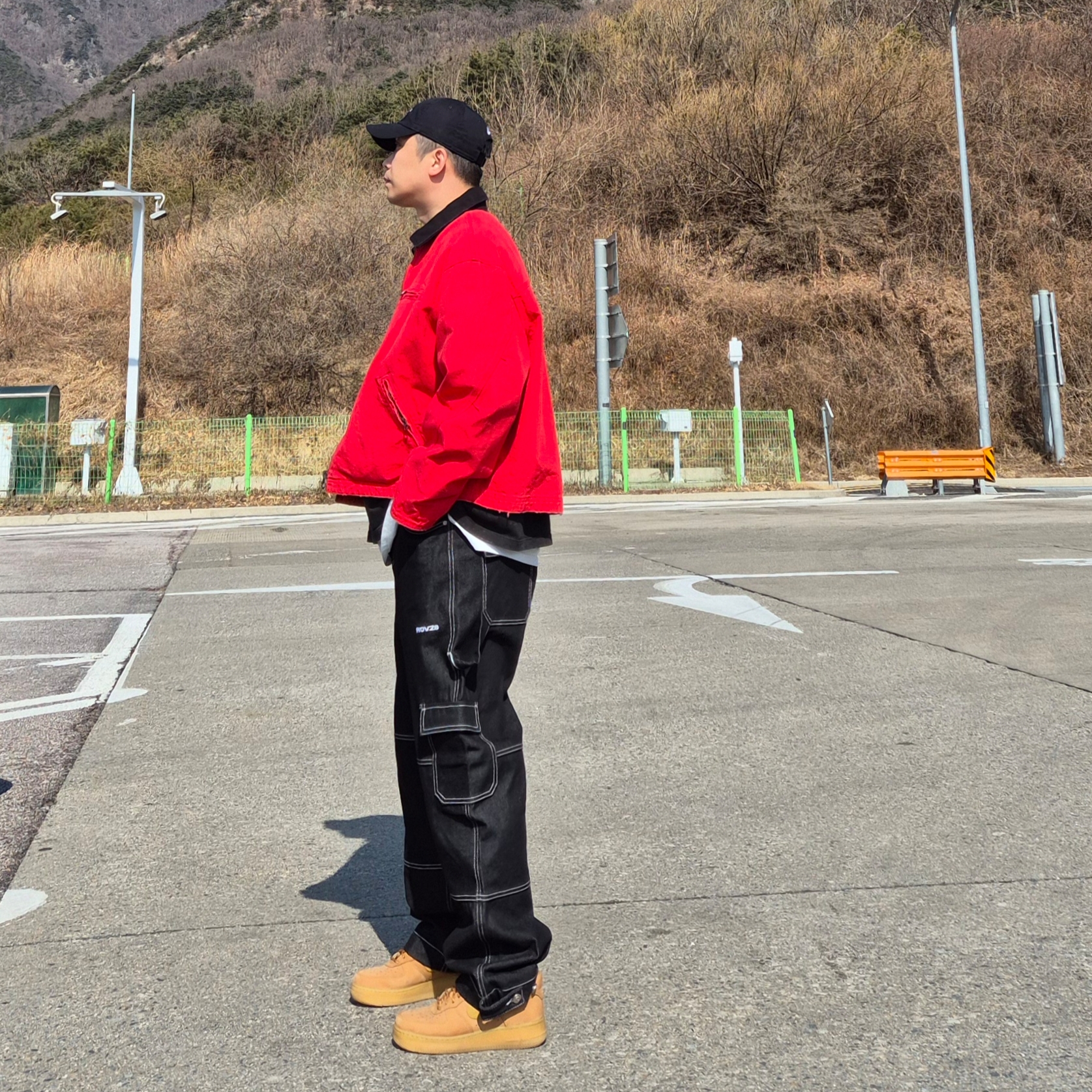 Nike Air Force 1 '07 WB Flax, RDVZ Stitch Point Denim Pants 착용 스타일 - 2