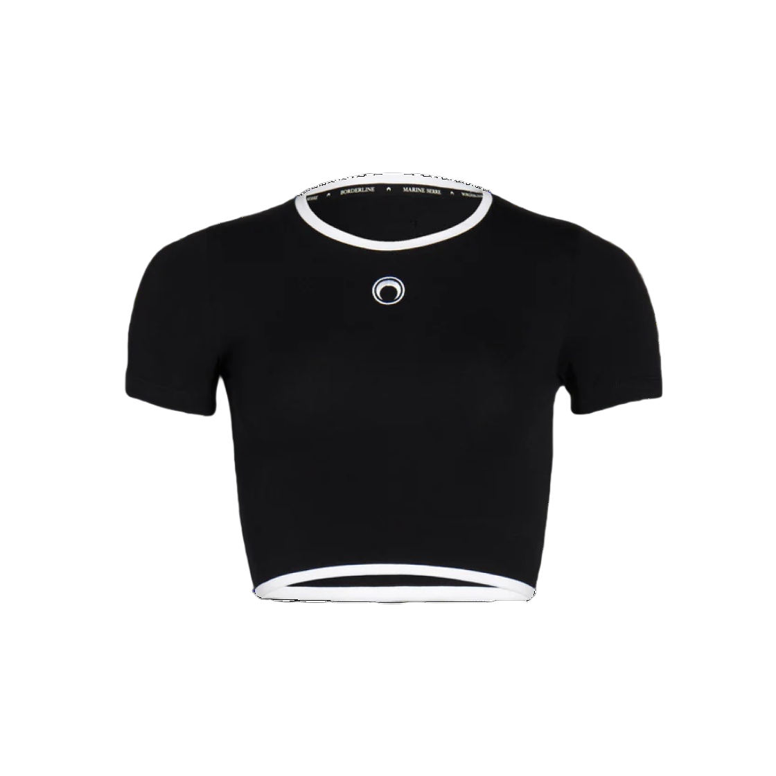 (W) 마린 세르 오가닉 코튼 크롭 탑 블랙((W) Marine Serre Organic Cotton Crop Top Black)
