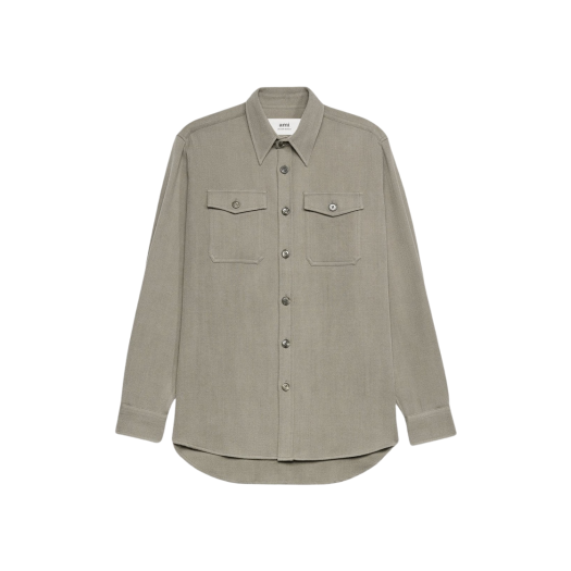 AMI Overshirt with Chest Pocket Taupe