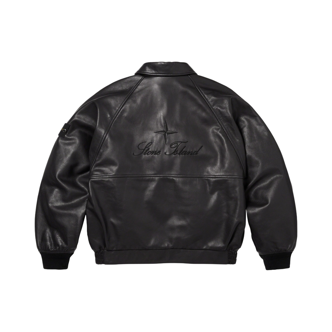 슈프림 x 스톤 아일랜드 레더 봄버 자켓 블랙 - 23FW | Supreme