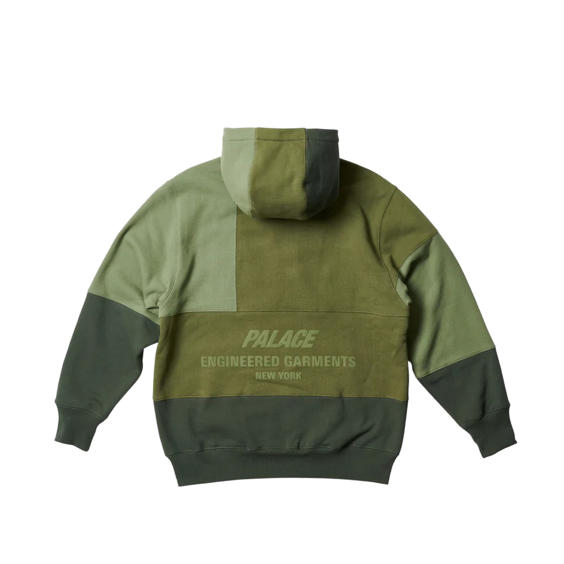 팔라스 x 엔지니어드 가먼츠 헤비 패치워크 후드 집업 올리브 - 22FW  