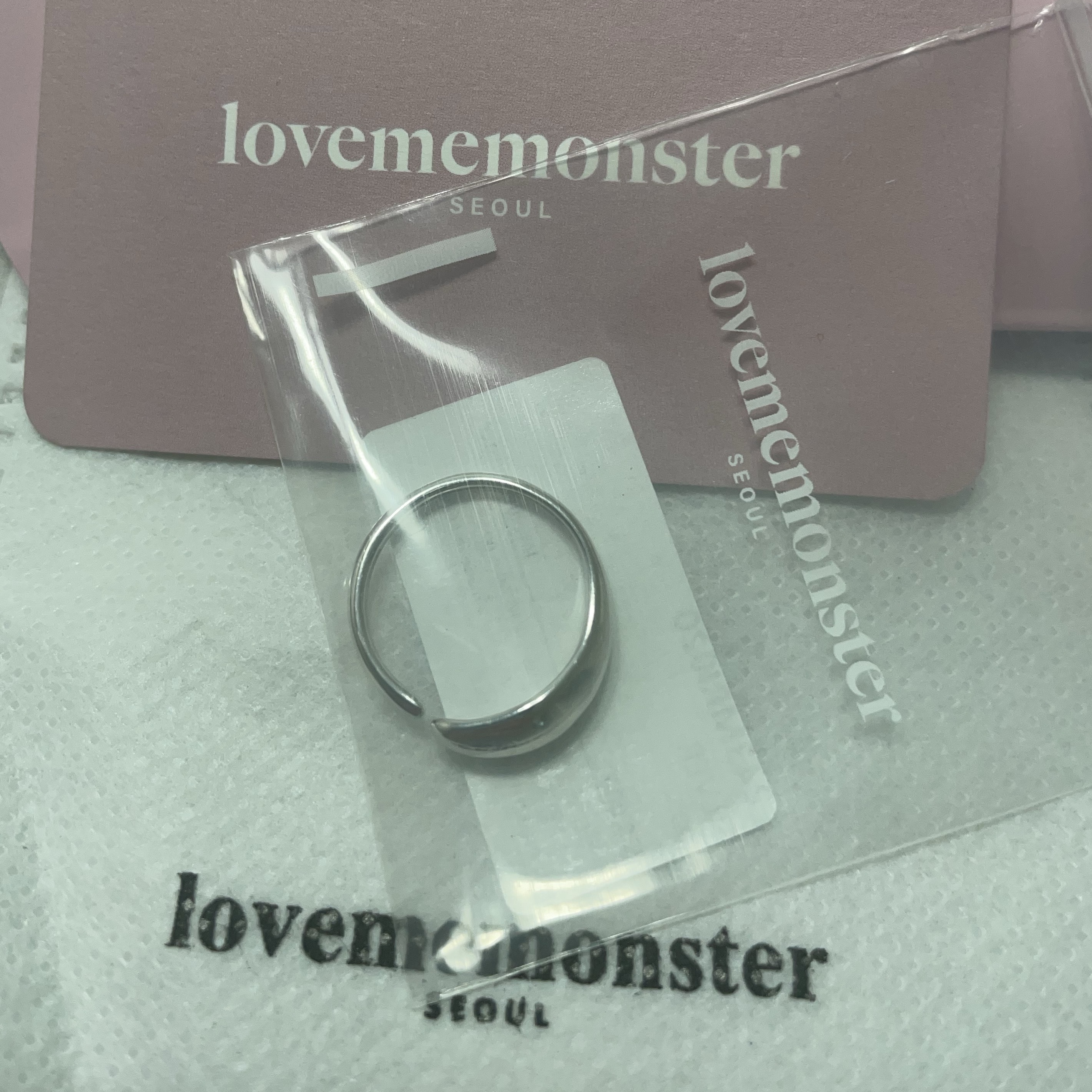 lovememonster Minimal Free Ring Silver 착용 스타일