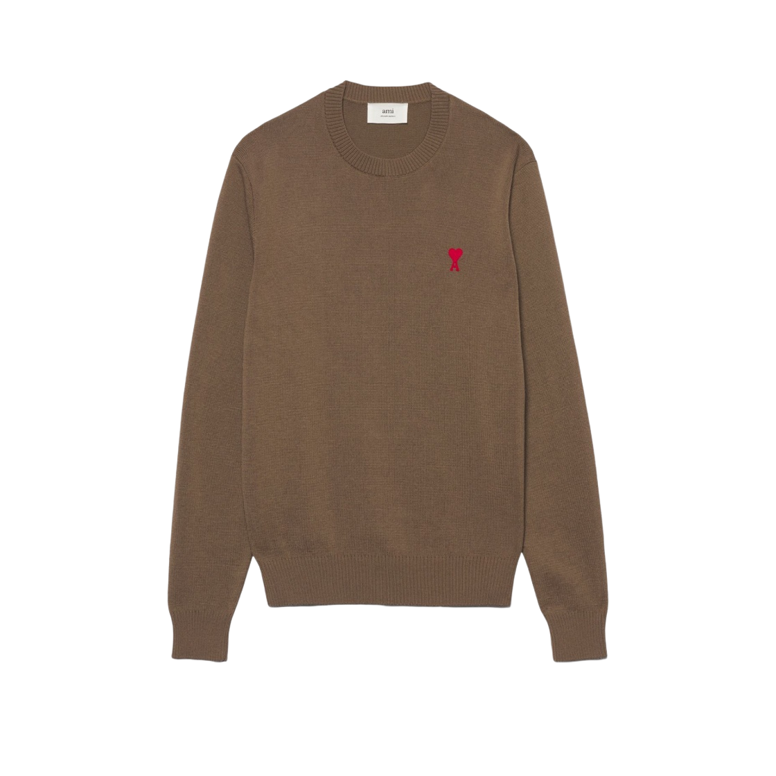 E22HKS001-001-281 AMI de Coeur Wool Knit Taupe - 대표 이미지 #1