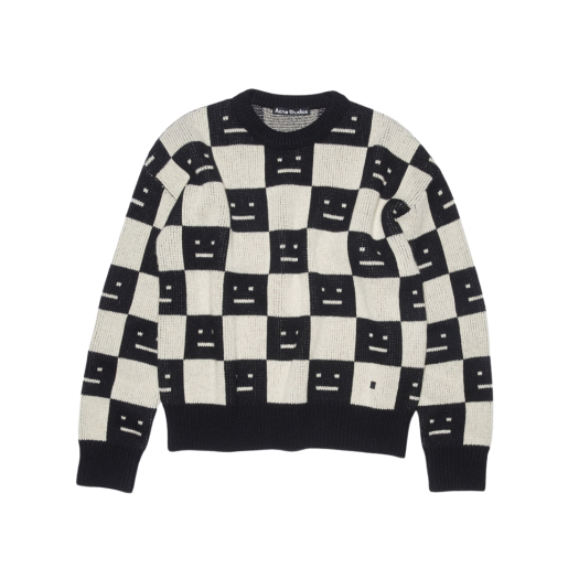 Acne Studios Crewneck Wool Sweater Black Oatmeal Beige