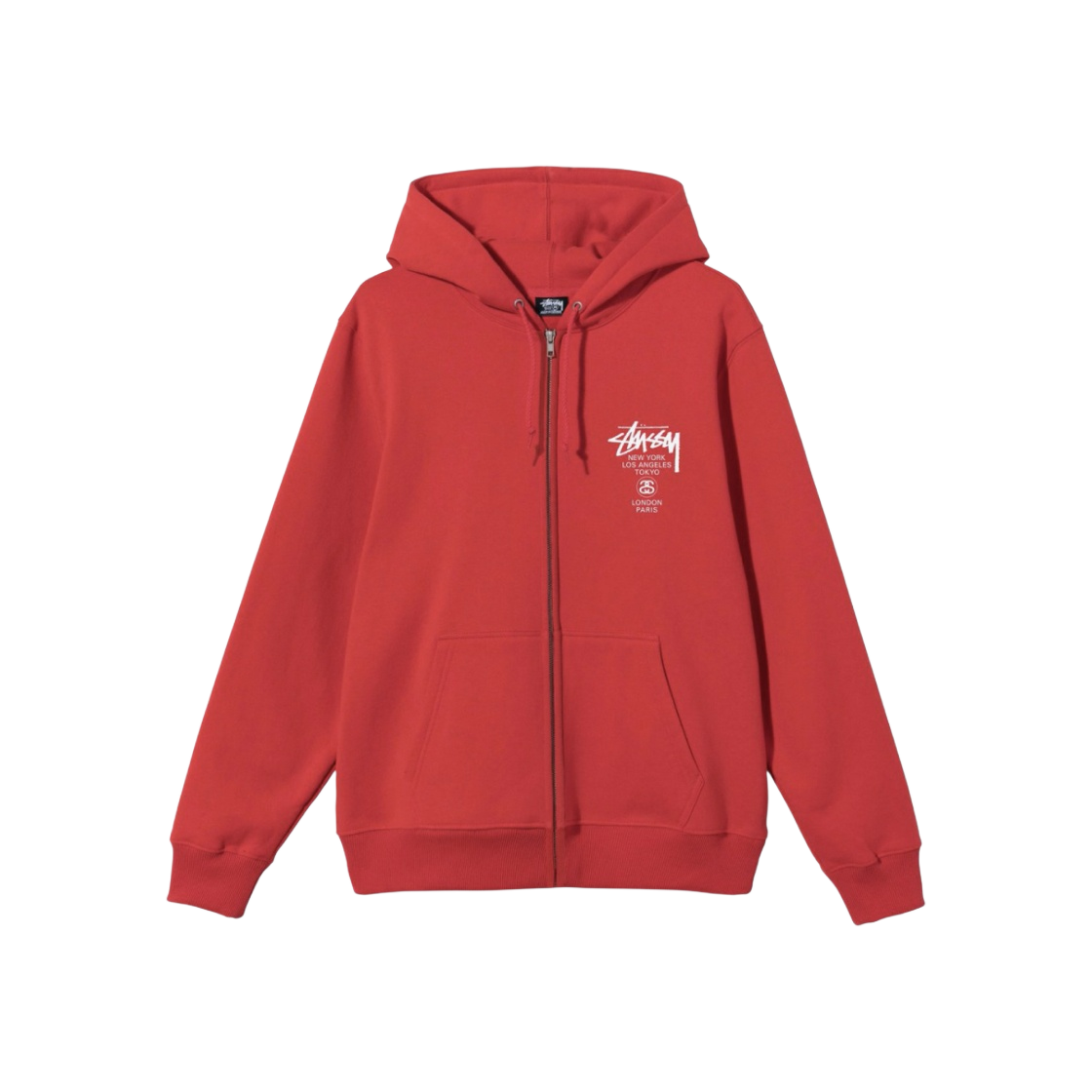 ★韓国の人気★【Stussy】★REFRACTED ZIP HOODI.E★BERRY Stussy World Tour Zip Hoodie Berry Men's - SS24 - US